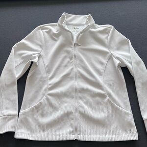 Izod White Textured Full-Zip Jacket NWOT Size Large #A-6